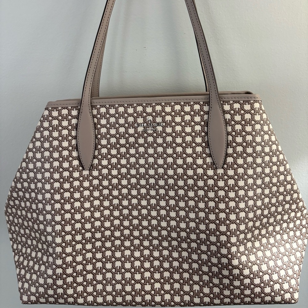 Kate Spade Gray and Cream Patterned Tote